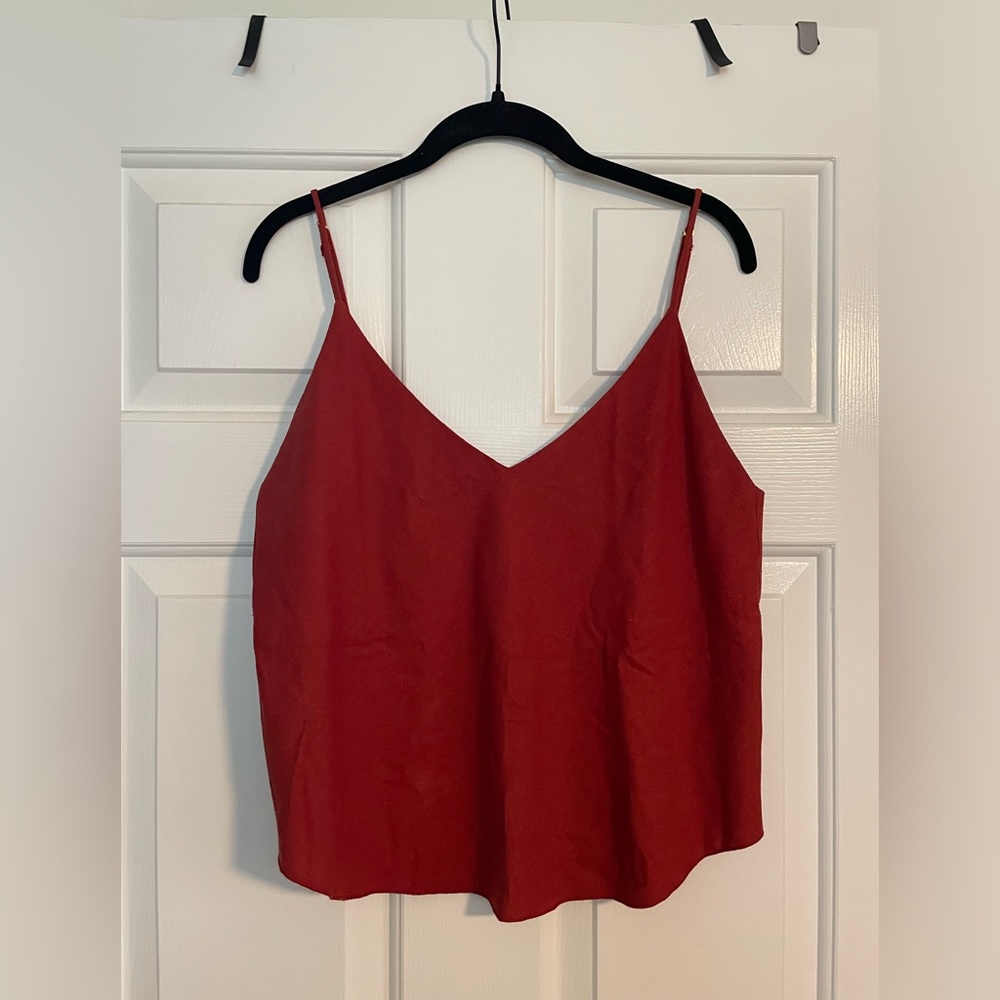 Ozma Camisole Silk Noil Redwood Rust Medium